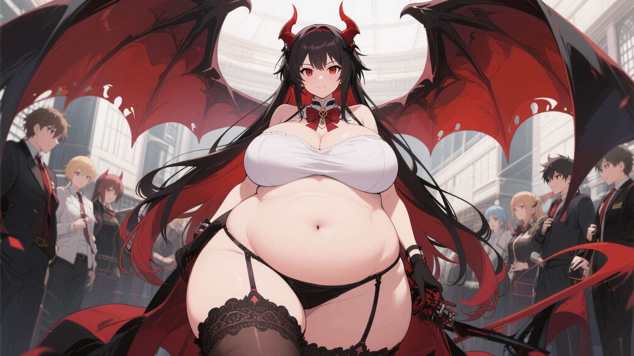 二次元复仇恶魔女涂色线稿 二次元复仇恶魔女涂色线稿